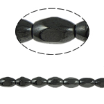 Perles hématite magnétique, ovale, noire, grade A, 5x8mm, Trou:Environ 2mm, Longueur:15.5 pouce, 10Strandstoron/lot, 50PC/brin, Vendu par lot