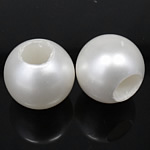 South Sea Shell Beads, Round, white, 11x12mm, Hole:Approx 5mm, 10PCs/Bag, Sold By Bag
