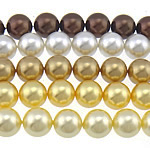 South Sea Shell perle, Krug, miješana boja, 10mm, Rupa:Približno 0.8mm, Dužina Približno 16 inčni, 5pramenovi/Torba, 40računala/Strand, Prodano By Torba