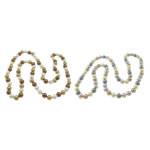 Südsee Muschel Halskette, rund, gemischte Farben, 10mm, Länge:ca. 35 ZollInch, 3SträngeStrang/Tasche, 88PCs/Strang, verkauft von Tasche