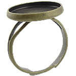 Messing Bezel Ring Base, antiek brons plated, verstelbaar, lood en cadmium vrij, 16x16x2mm, 14x14mm, Gat:Ca 17mm, Binnendiameter:Ca 14mm, Maat:5.5, 500pC's/Bag, Verkocht door Bag
