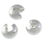 Crimp Bead Cover, Brass, silver color plated, 5x4.50x3mm, Hole:Approx 1.5mm, 5000PCs/Bag, Sold By Bag