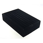 Velvet Ring Display, Velveteen, Rectangle, black, 215x135x52mm, 5PCs/Lot, Sold By Lot