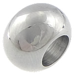 Stainless Steel European Beads Rondelle & without troll original color Approx 6mm Sold By Bag