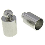 Stainless Steel End Caps, original color, 7x13mm, 6mm, Hole:Approx 1.5mm, 100PCs/Bag, Sold By Bag
