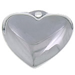 Stainless Steel Heart Pendants, original color, 15x15x5mm, Hole:Approx 1mm, 50PCs/Bag, Sold By Bag