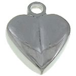 Coração de aço inoxidável pingentes, cor original, 8x11x3mm, Buraco:Aprox 2mm, 100PCs/Bag, vendido por Bag