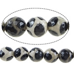Ágata natural tibetano Dzi Beads, Roda, 16mm, Buraco:Aprox 1.5-2mm, comprimento Aprox 14.8 inchaltura, 3vertentespraia/Lot, vendido por Lot