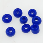 Opaque Glass Seed Beads Round solid color blue Approx 1mm Sold By Bag