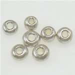 Sølv Foret Glass Seed Beads, Glas Seed Beads, Rondelle, sølv, 2x1.90mm, Hole:Ca. 1mm, Solgt af Bag