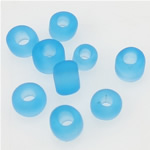Frosted Glass Seed Beads Rondelle blue Approx 1mm Sold By Bag