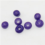 Matteret glas frø perler, Glas Seed Beads, Rondelle, frosted, lilla, 2x1.90mm, Hole:Ca. 1mm, Solgt af Bag