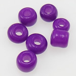 Uigennemsigtig glas frø perler, Glas Seed Beads, Rondelle, lilla, 2x3mm, Hole:Ca. 1mm, Solgt af Bag