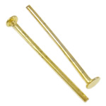 Iron Headpin, gold color plated, nickel, lead & cadmium free, 0.80x16mm, Approx 2000PCs/Bag, Sold By Bag