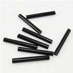 Opaque Glass Seed Beads, Tube, black, 3.50x25mm, Hole:Approx 1mm, Sold By Bag