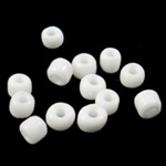 Perles de verre rocaille lustrées, perles de rocaille en verre, blanc, 2x3mm, Trou:Environ 1mm, Vendu par sac