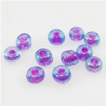 Gennemsigtige glas Seed Beads, Rondelle, gennemskinnelige, 2x3mm, Hole:Ca. 1mm, Solgt af Bag