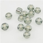 Perline semi in vetro con linee in argento , perline in vetro, Cerchio, fodera argento, 2x3mm, Foro:Appross. 1mm, Venduto da borsa