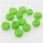 Perles en verre rocaille opaque, perles de rocaille en verre, rondelle, vert, 2x3mm, Trou:Environ 1mm, Vendu par sac