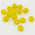Блестящий бисер, Стеклянный бисер, Круглая форма, желтый, 2x3mm, отверстие:Приблизительно 1mm, продается сумка