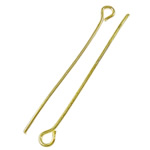 Iron Eyepins, gold color plated, nickel, lead & cadmium free, 0.70x30mm, Approx 1660PCs/Bag, Sold By Bag