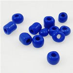 Opaque Glass Seed Beads, Rondelle, dark blue, 3x3.60mm, Hole:Approx 1mm, Sold By Bag