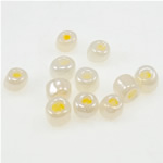Ceylon Glass Seed Beads, Rondelle, yellow, 3x3.60mm, Hole:Approx 1mm, Sold By Bag