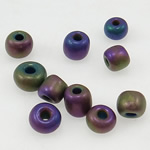 Matteret glas frø perler, Glas Seed Beads, Rondelle, frosted, blandede farver, 3x3.60mm, Hole:Ca. 1mm, Solgt af Bag