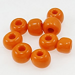 Rocalla de Cristal Opaca, Rocallas de vidrio, Toroidal, naranja, 3x3.60mm, agujero:aproximado 1mm, Vendido por Bolsa