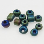 Satinierte Glas Rocailles, Glas-Rocailles, Rondell, gemischte Farben, 3x3.60mm, Bohrung:ca. 1mm, verkauft von Tasche