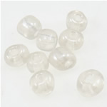 Átlátszó üveg Seed Beads, Glass Seed Beads, Rondelle, áttetsző, tiszta, 3x3.60mm, Lyuk:Kb 1mm, Által értékesített Bag