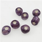 Perles de verre ligné argent, perles de rocaille en verre, 3x3.60mm, Trou:Environ 1mm, Vendu par sac