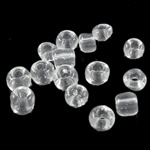 Perles en verre rocaille transparent, perles de rocaille en verre, rondelle, translucide, transparent, 3x3.60mm, Trou:Environ 1mm, Vendu par sac