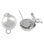 Iron Clip On Earring Finding Flat Round platinum color plated with loop nickel lead & cadmium free Approx 3mm Sold By Bag