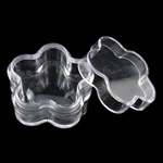 Boîte à bijoux de perles , plastique, fleur, translucide, blanc, 32x17x32mm, 5PC/sac, Vendu par sac