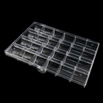 Коробочки для хранения ювелирных изделий, ABS-пластик, Прямоугольная форма, прозрачный, белый, 181x130x24.50mm, продается PC