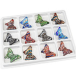 Gold Sand & Silver Foil Lampwork Pendants, Butterfly, gold sand and silver foil, mixed colors, 60.50x40x10mm, Hole:Approx 4.2mm, 12PCs/Box, Sold By Box