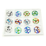 Fashion Lampwork Pendants Flat Round mixed colors Approx 3.8mm Sold By Box