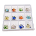 Inner Flower Lampwork Pendants, Heart, mixed colors, 39x29.50x16mm, Hole:Approx 7mm, 12PCs/Box, Sold By Box