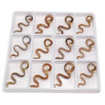 Pendentifs Murano sable d'or, chalumeau, serpent, couleurs mélangées, 65x25x11mm, Trou:Environ 6mm, 12PC/boîte, Vendu par boîte