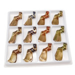 Gold Sand Lampwork Pendants, Twist, mixed colors, 62x25x14mm, Hole:Approx 6.5mm, 12PCs/Box, Sold By Box