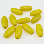 Wood Beads, Oval, yellow, 20x10mm, Hole:Approx 3.5mm, Approx 1000PCs/Bag, Sold By Bag