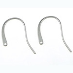 Stainless Steel Hook Earwire, with loop, original color, 17x13mm, 1mm, Hole:Approx 1mm, 20Pairs/Bag, Sold By Bag