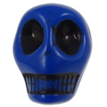 Antikakrylpärlor, Akryl, Skull, ogenomskinlig, Imitation Antique, blå, 14x18x17.50mm, Hål:Ca 2.8mm, 187PC/Bag, Säljs av Bag