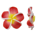 Wisiorki z gliny polimerowej , Glina polimerowa, Kwiat, dostępnych więcej kolorów, 25x25x7mm, otwór:około 1.5mm, 100komputery/torba, sprzedane przez torba