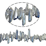 Grânulos de quartzo natural chapeamento, Pepitas, platinado colorido, 16-42mm, Buraco:Aprox 1.2-1.5mm, comprimento 15.5 inchaltura, 20vertentespraia/Lot, vendido por Lot