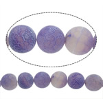 Natural Effloresce akaatti helmiä, Pyöreä, violetti, 8mm, Reikä:N. 0.8-1mm, Pituus N. 15 tuuma, 10säikeet/erä, Myymät erä