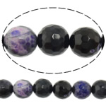 Natural Fire Crackle Agate Beads, Round, faceted & two tone, 8mm, Hole:Approx 1mm, Approx 48PCs/Strand, Sold Per Approx 15 Inch Strand