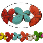 Turquoise Beads, Butterfly, mixed colors, 24.50x19.50x5.50mm, Hole:Approx 1.5mm, Approx 28PCs/Strand, Sold Per 15 Inch Strand