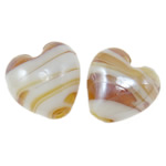 Perles murano plaquées, chalumeau, coeur, Plaquage normal, 20x15mm, Trou:Environ 2mm, 100PC/sac, Vendu par sac
